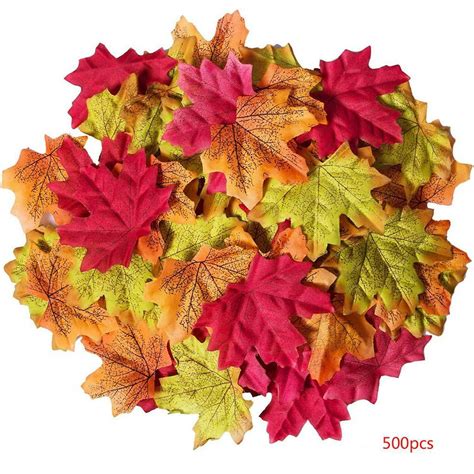 bag of fake fall leaves|artificial autumn leaves.